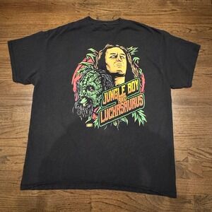 AEW Jungle Boy and Luchasaurus Graphic T-Shirt Black Mens XL Jurassic Express